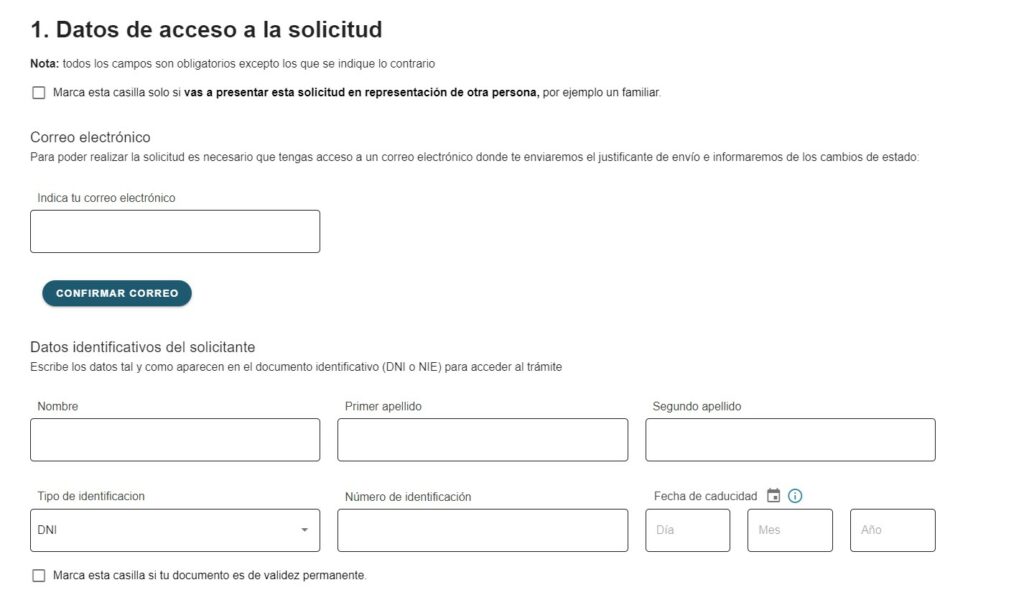 register s1 form spain